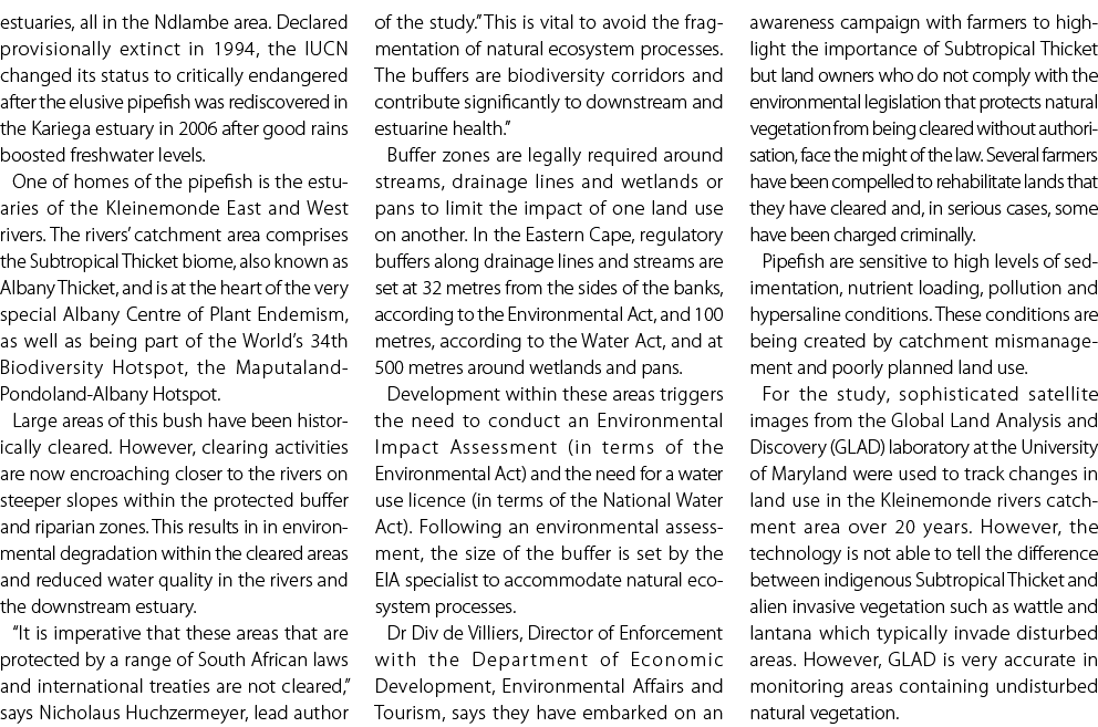 estuaries, all in the Ndlambe area. Declared provisionally extinct in 1994, the IUCN changed its status to critically...