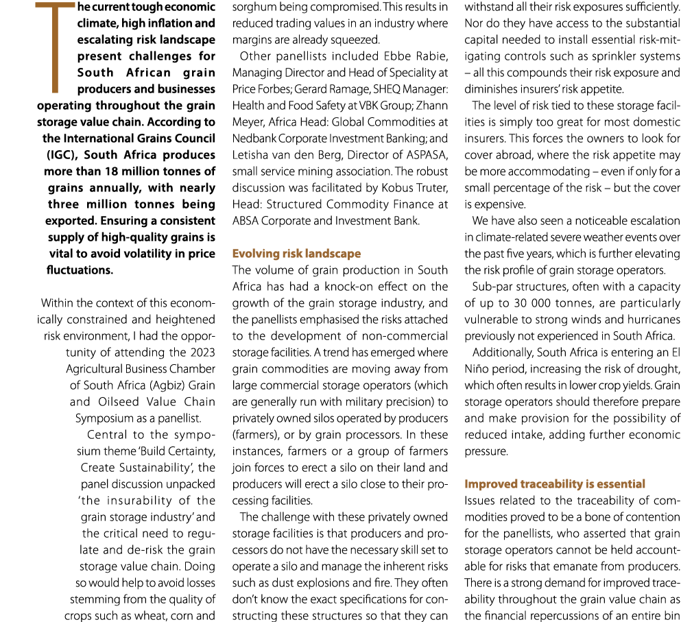 The current tough economic climate, high inflation and escalating risk landscape present challenges for South African...