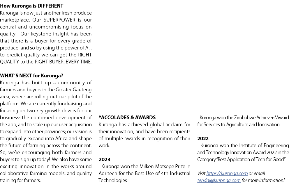 How Kuronga is DIFFERENT Kuronga is now just another fresh produce marketplace. Our SUPERPOWER is our central and unc...
