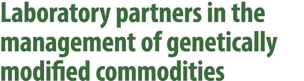 Laboratory partners in the management of genetically modified commodities