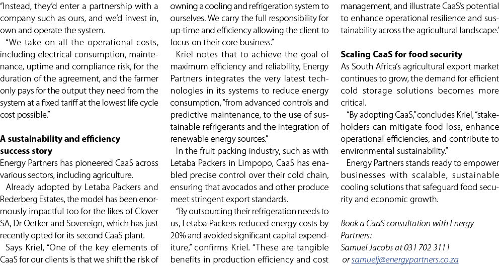 “Instead, they’d enter a partnership with a company such as ours, and we’d invest in, own and operate the system. “We...