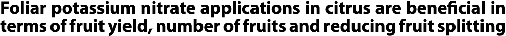 Foliar potassium nitrate applications in citrus are beneficial in terms of fruit yield, number of fruits and reducing...