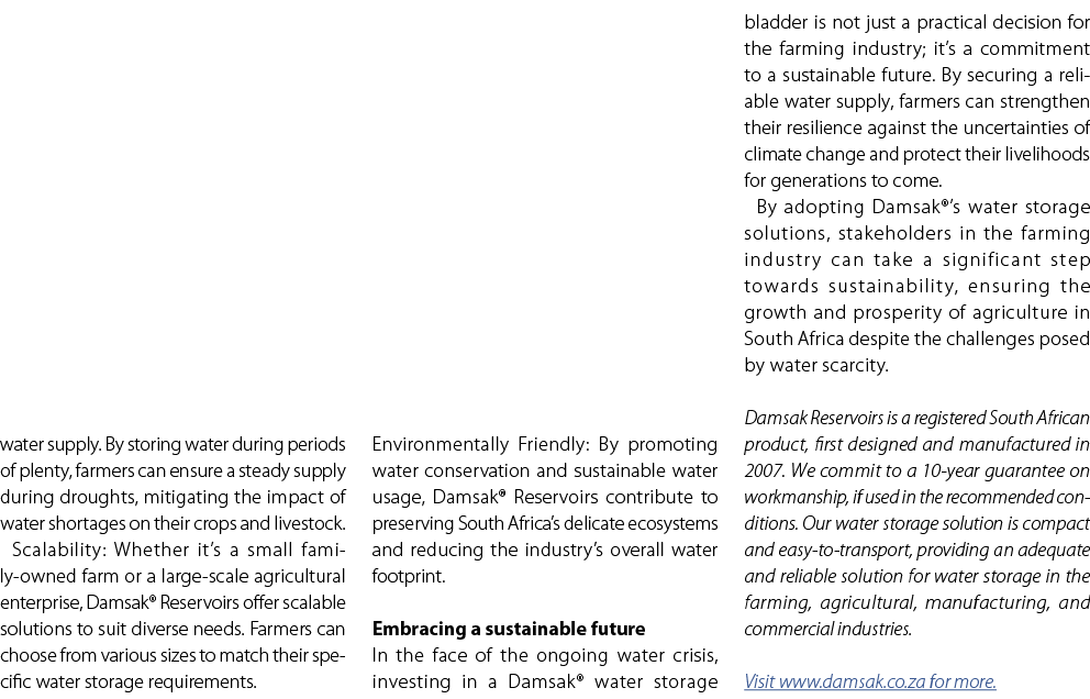 water supply. By storing water during periods of plenty, farmers can ensure a steady supply during droughts, mitigati...