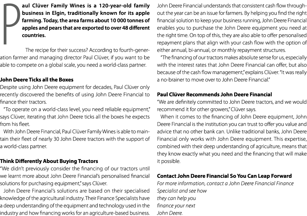 Paul Cl ver Family Wines is a 120 year old family business in Elgin, traditionally known for its apple farming. Today...