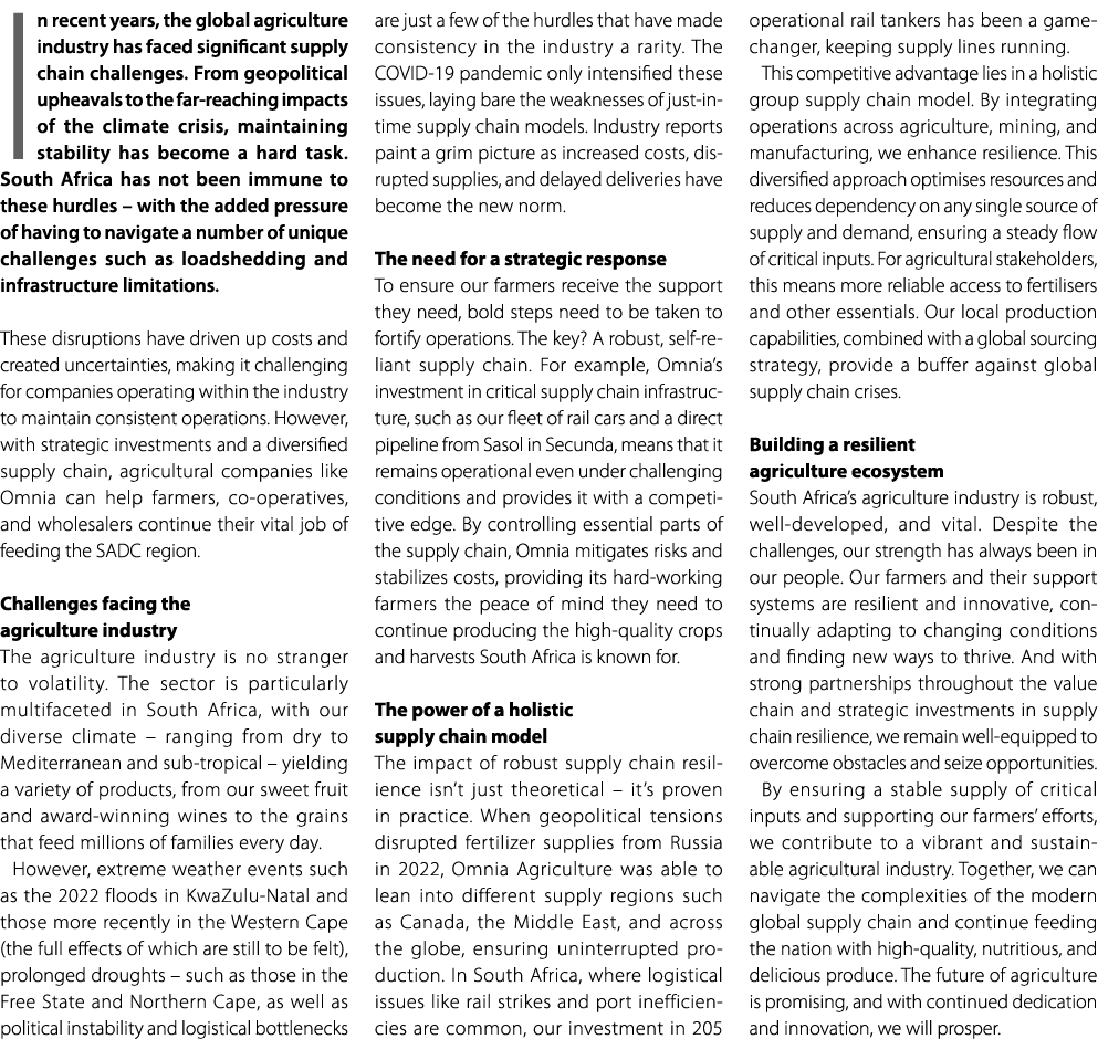In recent years, the global agriculture industry has faced significant supply chain challenges. From geopolitical uph...