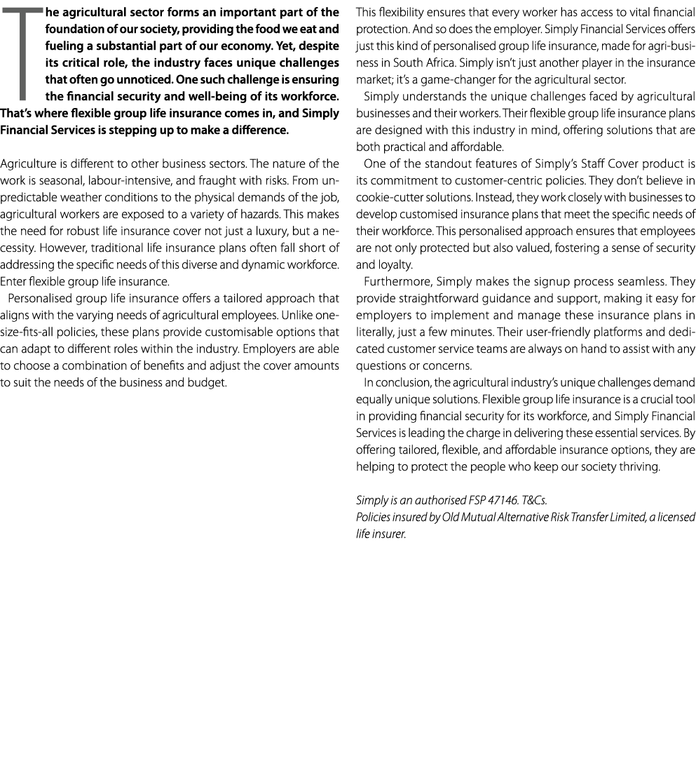 The agricultural sector forms an important part of the foundation of our society, providing the food we eat and fueli...