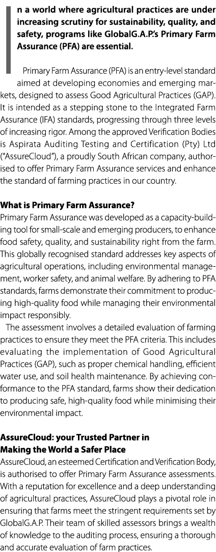 In a world where agricultural practices are under increasing scrutiny for sustainability, quality, and safety, progra...