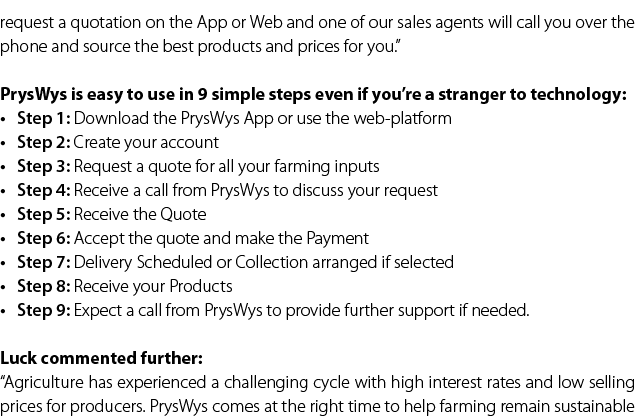 request a quotation on the App or Web and one of our sales agents will call you over the phone and source the best pr...