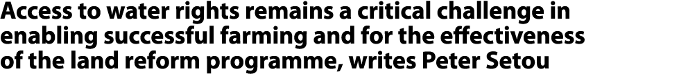 Access to water rights remains a critical challenge in enabling successful farming and for the effectiveness of the l...