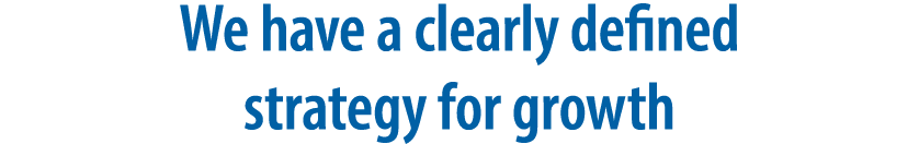 We have a clearly defined strategy for growth