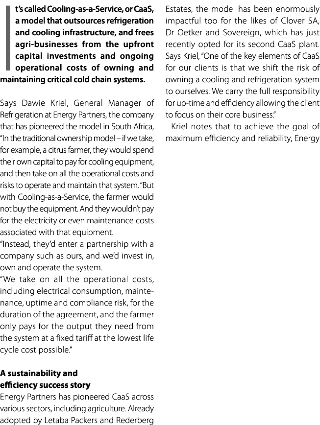 It’s called Cooling as a Service, or CaaS, a model that outsources refrigeration and cooling infrastructure, and free...