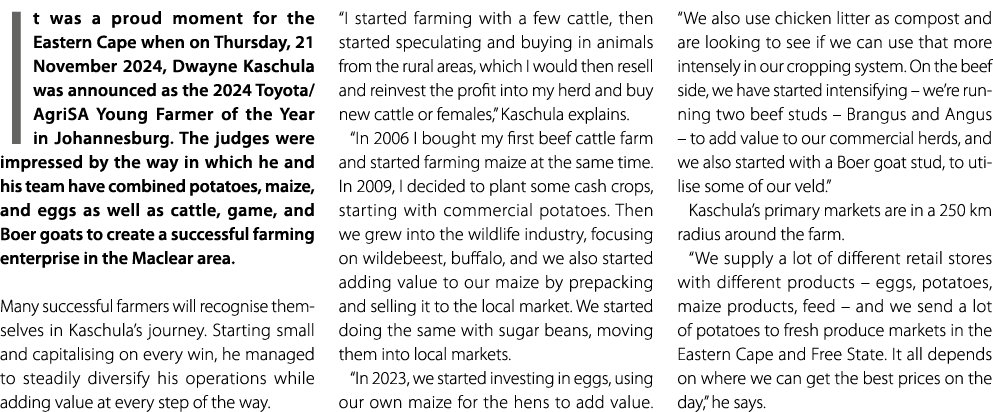 It was a proud moment for the Eastern Cape when on Thursday, 21 November 2024, Dwayne Kaschula was announced as the 2...