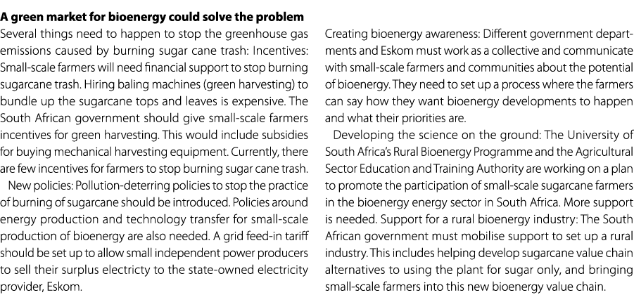 A green market for bioenergy could solve the problem Several things need to happen to stop the greenhouse gas emissio...