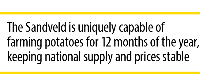 The Sandveld is uniquely capable of farming potatoes for 12 months of the year, keeping national supply and prices st...