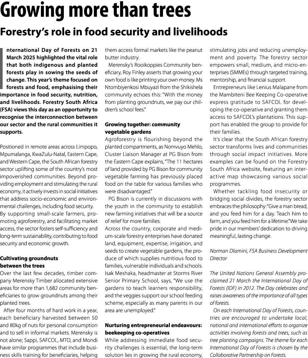 Growing more than trees Forestry’s role in food security and livelihoods International Day of Forests on 21 March 202...