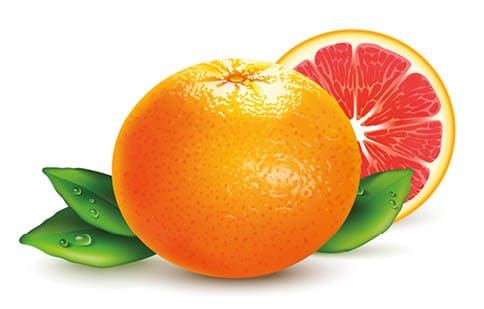 Fresh citrus fruits whole and halves 4 realistic icons square with orange grapefruit lemon isolated vector illustration 