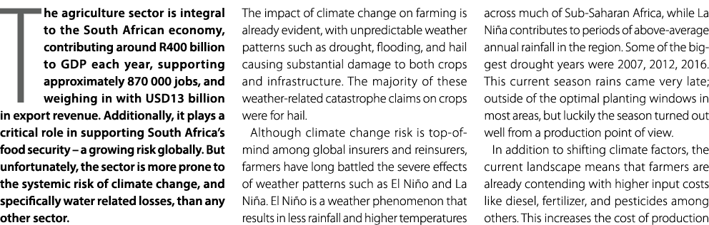 The agriculture sector is integral to the South African economy, contributing around R400 billion to GDP each year, s...