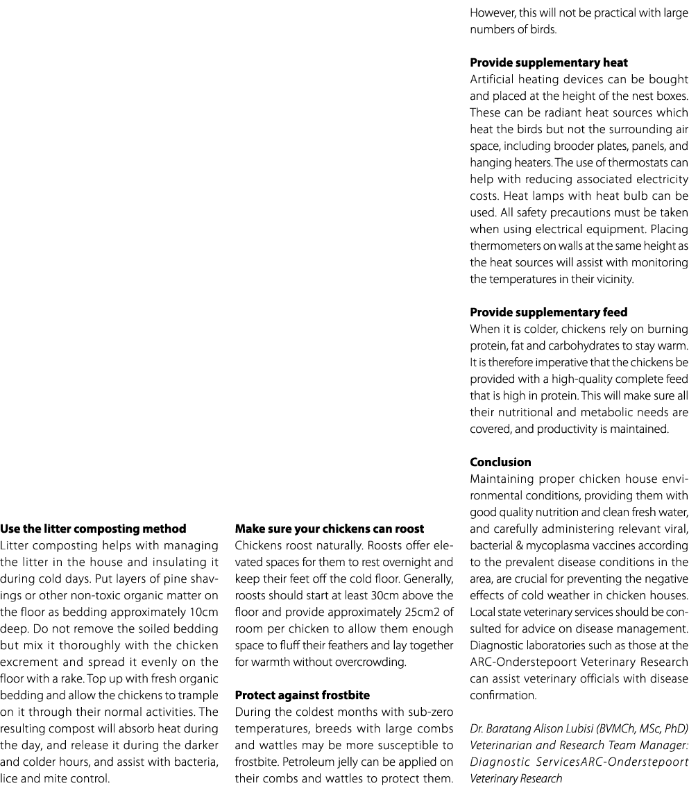 Use the litter composting method Litter composting helps with managing the litter in the house and insulating it duri...