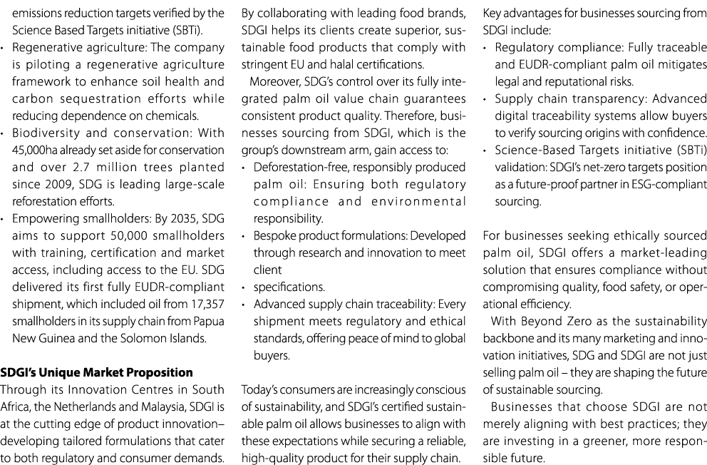 emissions reduction targets verified by the Science Based Targets initiative (SBTi). • Regenerative agriculture: The ...