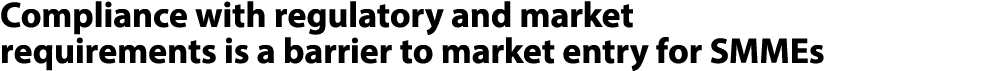 Compliance with regulatory and market requirements is a barrier to market entry for SMMEs 