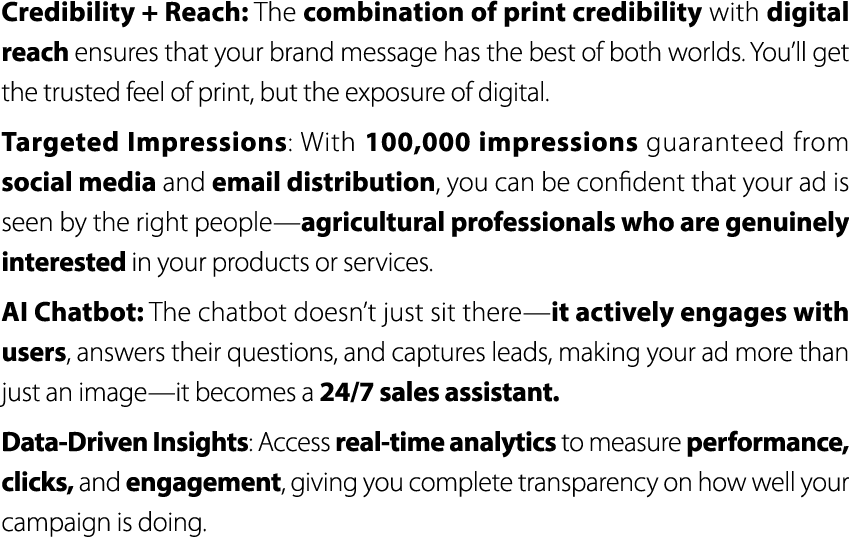 Credibility + Reach: The combination of print credibility with digital reach ensures that your brand message has the ...